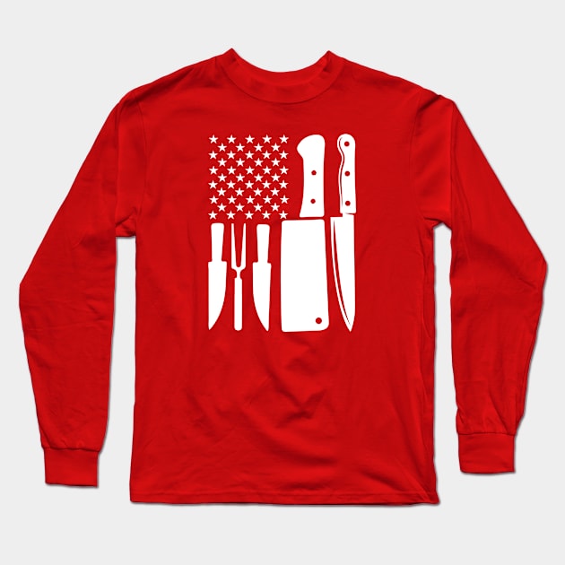 chef usa flag Long Sleeve T-Shirt by graphicganga